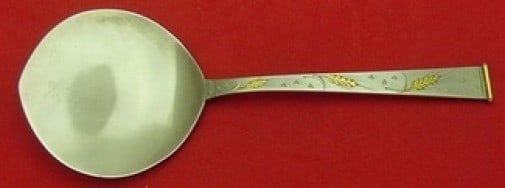Gorham Golden Wheat Sterling Silver Cucumber Server 6.5 Inch: Gorham Golden Wheat Sterling Silver Cucumber Server 6.5 Inch Introducing the exquisite Golden Wheat Cucumber Server by Gorham, crafted from high-quality sterling silver. This elegant piece measures 6 