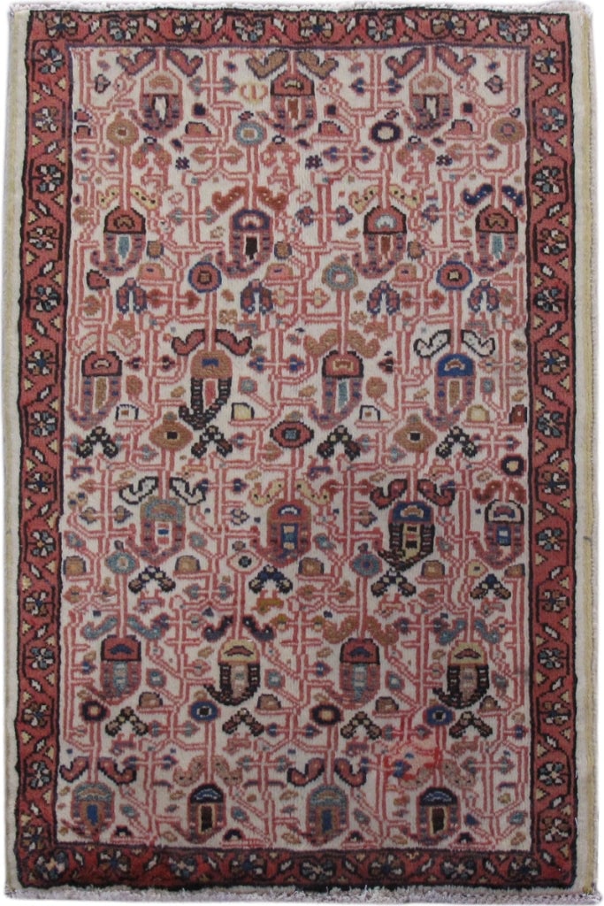 Handcrafted 2.1 x 3.5 Ivory Persian Malayer Rug Premium Wool (1 of 6)