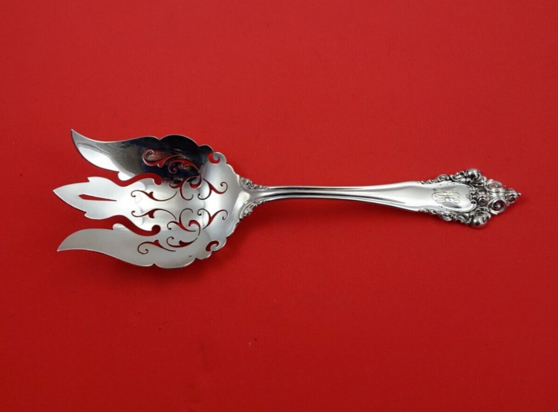 Reed and Barton La Splendide Sterling Silver Salad Serving Fork 9.5 Inch Monogrammed (1 of 5)