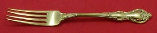 Towle Spanish Provincial Vermeil Sterling Fork 7 1/2: Towle Spanish Provincial Vermeil Sterling Fork 7 1/2 A Towle regular fork in the Spanish Provincial pattern with vermeil (gold) finish over sterling silver. It measures 7 1/2 inches and is not monogra