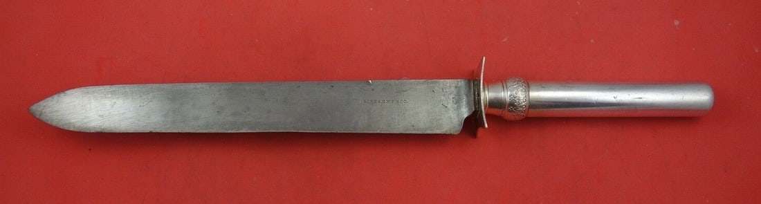 Gorham Dowager Sterling Silver Carving Knife 14.5 Inch Hollow Handle: Gorham Dowager Sterling Silver Carving Knife 14.5 Inch Hollow Handle Presenting the Dowager Roast Carving Knife by Gorham, a stunning piece crafted from sterling silver. This knife features a hollow h