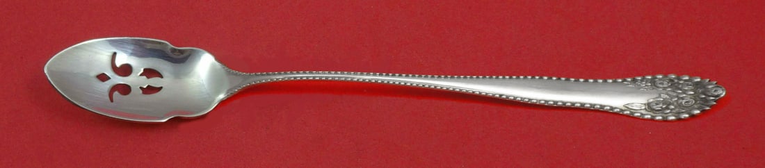 Gorham Lancaster Sterling Silver Olive Spoon Pierced 7 5/8 Custom: Gorham Lancaster Sterling Silver Olive Spoon Pierced 7 5/8 Custom This exquisite olive spoon features the elegant Lancaster pattern by Gorham, crafted from high-quality sterling silver. Measuring 7 5/