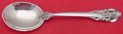 Wallace Grande Baroque Sterling Silver Cream Soup Spoon 6 Inch Flatware: Wallace Grande Baroque Sterling Silver Cream Soup Spoon 6 Inch Flatware This exquisite 6" cream soup spoon is crafted from sterling silver in the elegant Grande Baroque pattern by Wallace. Known for i