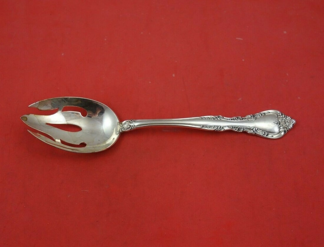 Gorham Alencon Lace Sterling Silver Slotted Serving Spoon 8.5": Gorham Alencon Lace Sterling Silver Slotted Serving Spoon 8.5" Enhance your dining experience with this exquisite Alencon Lace slotted serving spoon by Gorham. Crafted from high-quality sterling silve