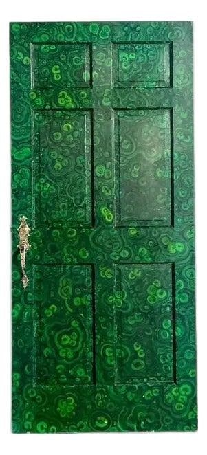 Hand-Painted Faux Malachite Six-Panel Door with Brass Hardware (1 of 10)