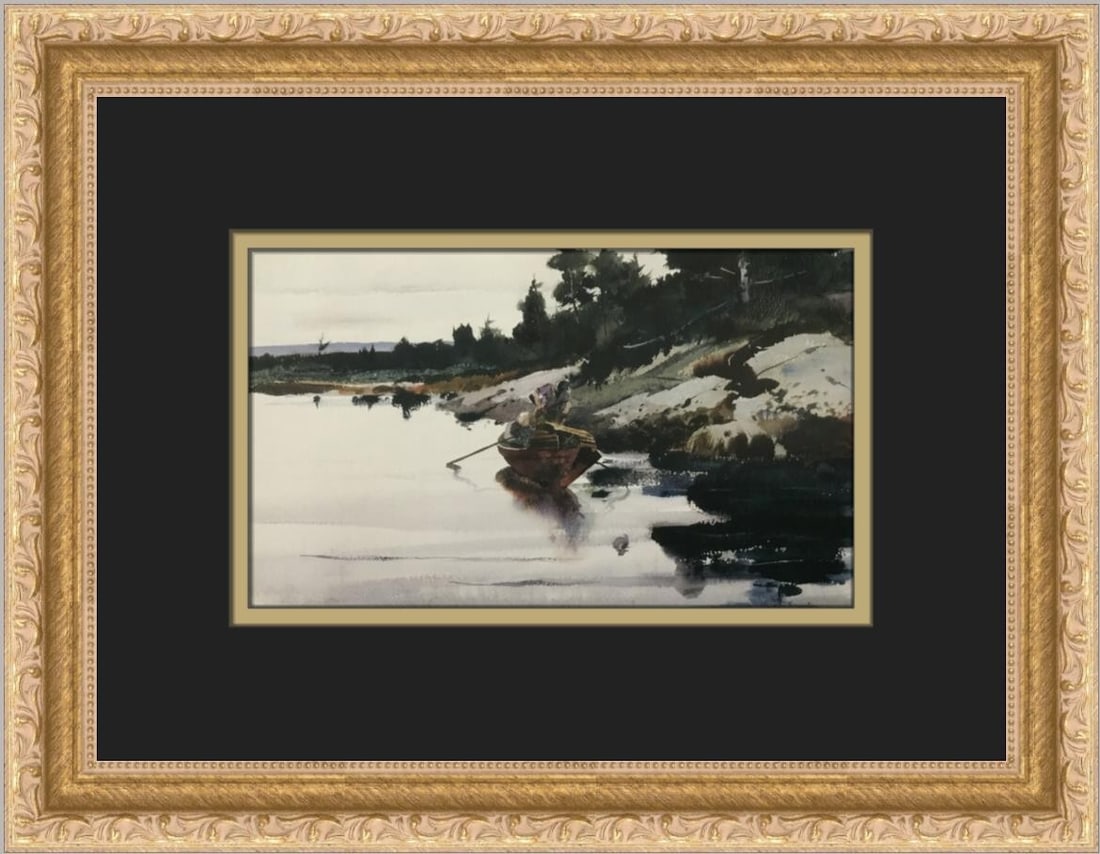 Andrew Wyeth Turkey Cove Ledge Custom Framed Landscape Print: Andrew Wyeth Turkey Cove Ledge Custom Framed Landscape Print This exquisite custom framed print titled "Turkey Cove Ledge" by renowned artist Andrew Wyeth captures the beauty of the landscape with an 