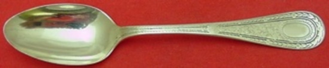 Whiting Laureate Sterling Silver Teaspoon 5 3/4 Inch Antique Flatware: Whiting Laureate Sterling Silver Teaspoon 5 3/4 Inch Antique Flatware Discover the elegance of the Laureate pattern by Whiting with this exquisite sterling silver teaspoon. Measuring 5 3/4 inches, thi