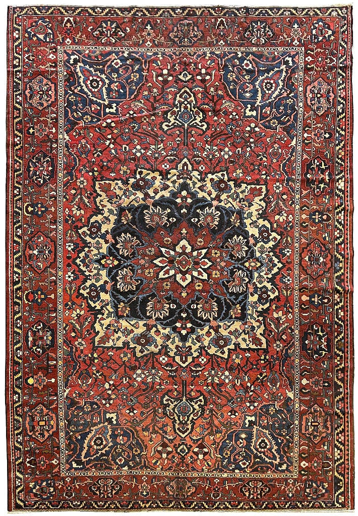 Large Dark Red Semi-Antique Persian Bakhtiar Rug 11' x 16'4" Handcrafted Quality: Large Dark Red Semi-Antique Persian Bakhtiar Rug 11' x 16'4" Handcrafted Quality Free continental US Shipping Elevate your living space with this distinguished 11' x 16' 4" Large Dark Red Semi-Antique