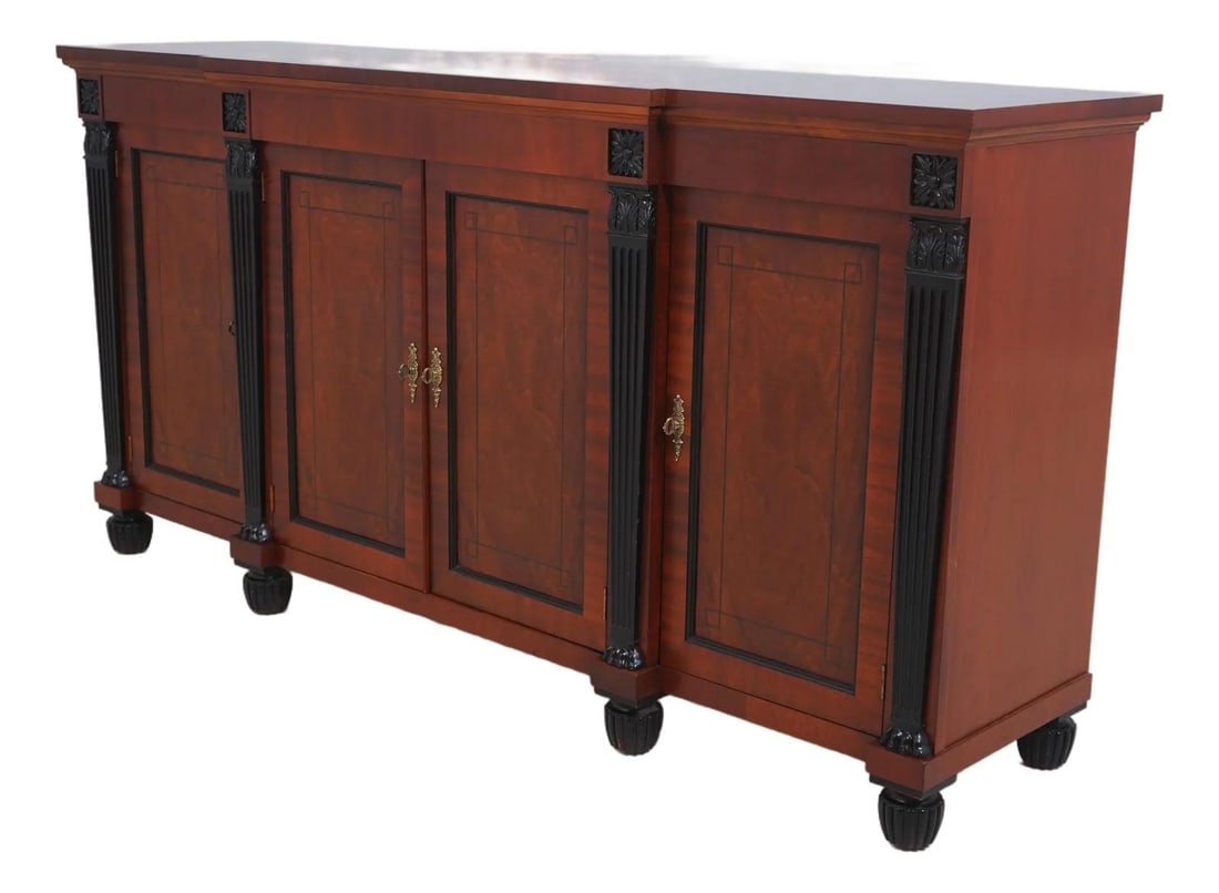 Baker Neoclassical Mahogany Sideboard Credenza with Ebonized Details (1 of 10)