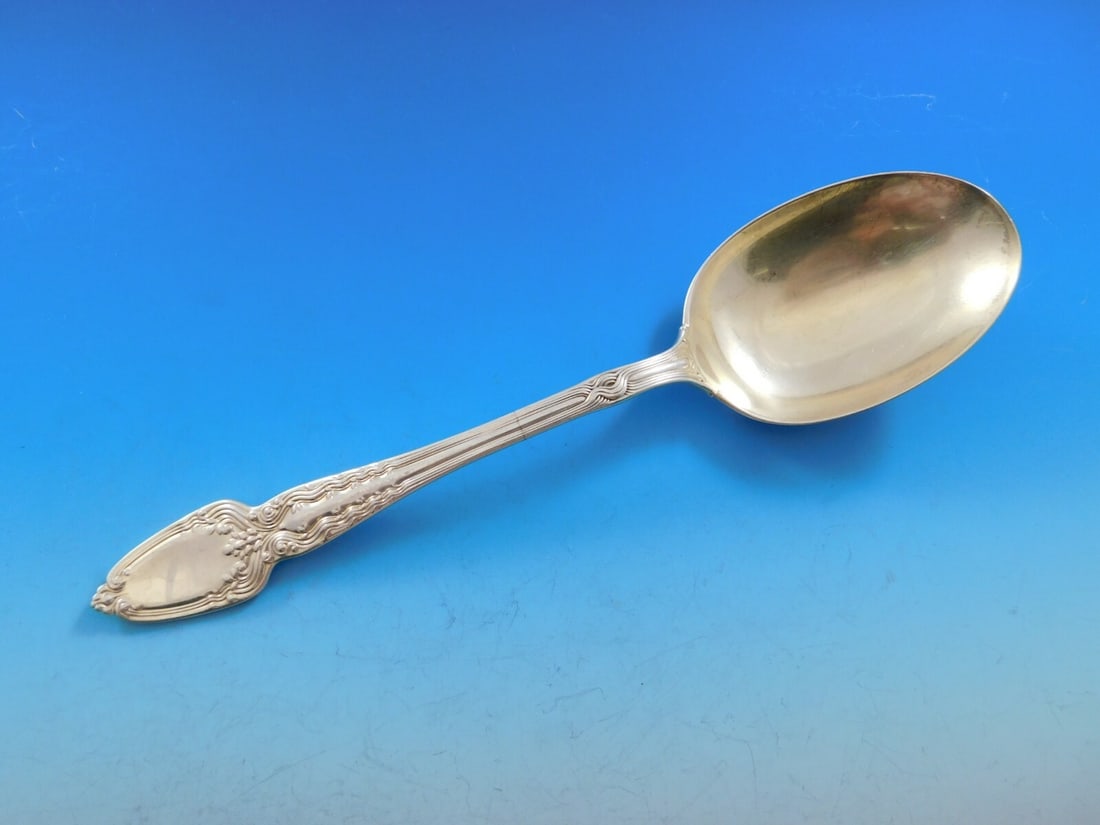 Tiffany & Co. Broom Corn Gold-Washed Sterling Silver Serving Spoon 9 5/8" (1 of 4)
