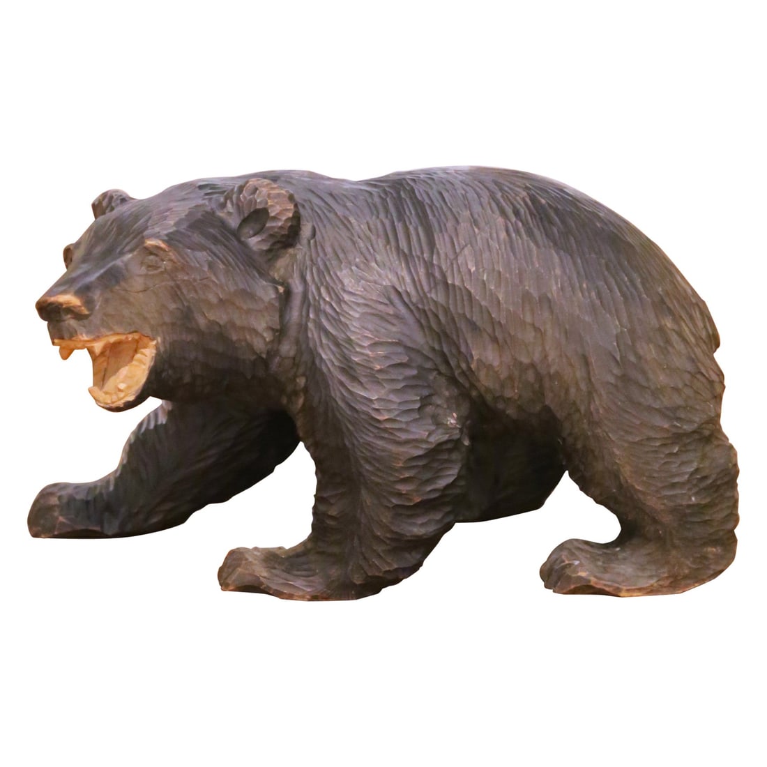 Japanese Midcentury Hand-Carved Walnut Bear Statue Signed Circa 1970 (1 of 9)