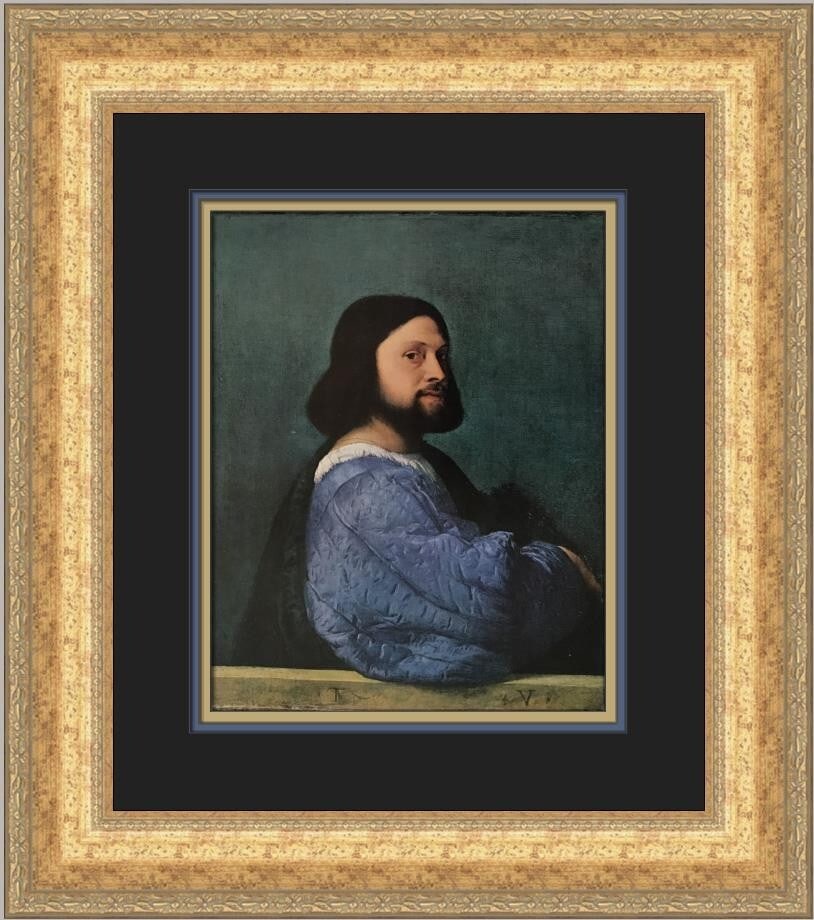 Titian Portrait of Arioso Framed Print 1978 Expressionism 19x17: Titian Portrait of Arioso Framed Print 1978 Expressionism 19x17 This stunning custom portrait print titled 'Portrait of Arioso' by the renowned artist Titian captures a blend of expressionism, impress