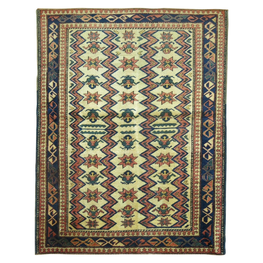 Antique 20th Century Caucasian Shirvan Square Rug 41 x 49 In (1 of 5)
