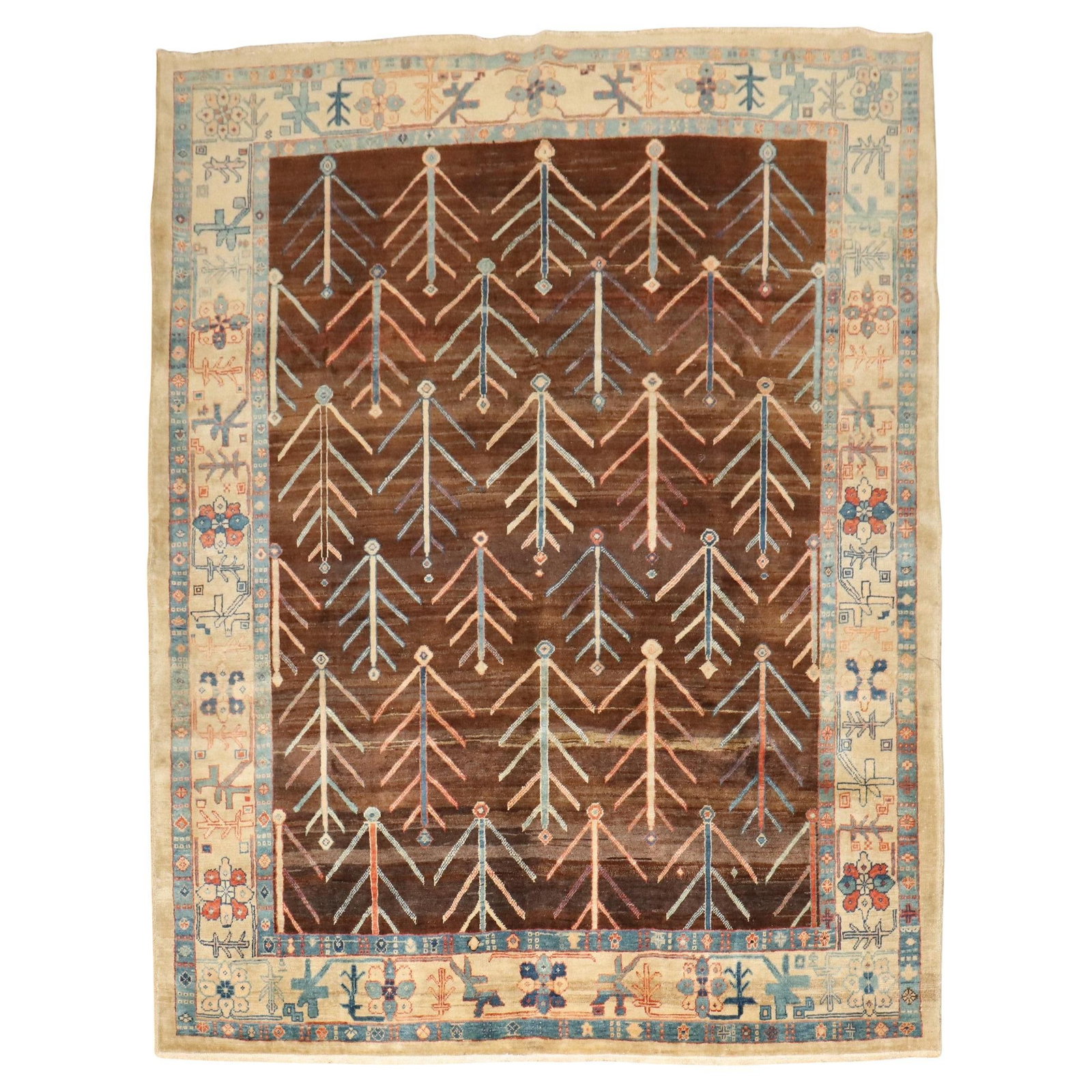 6' 6" x 8' Afghan hand-woven wool tree rug Bakshaish style reproduction (1 of 16)
