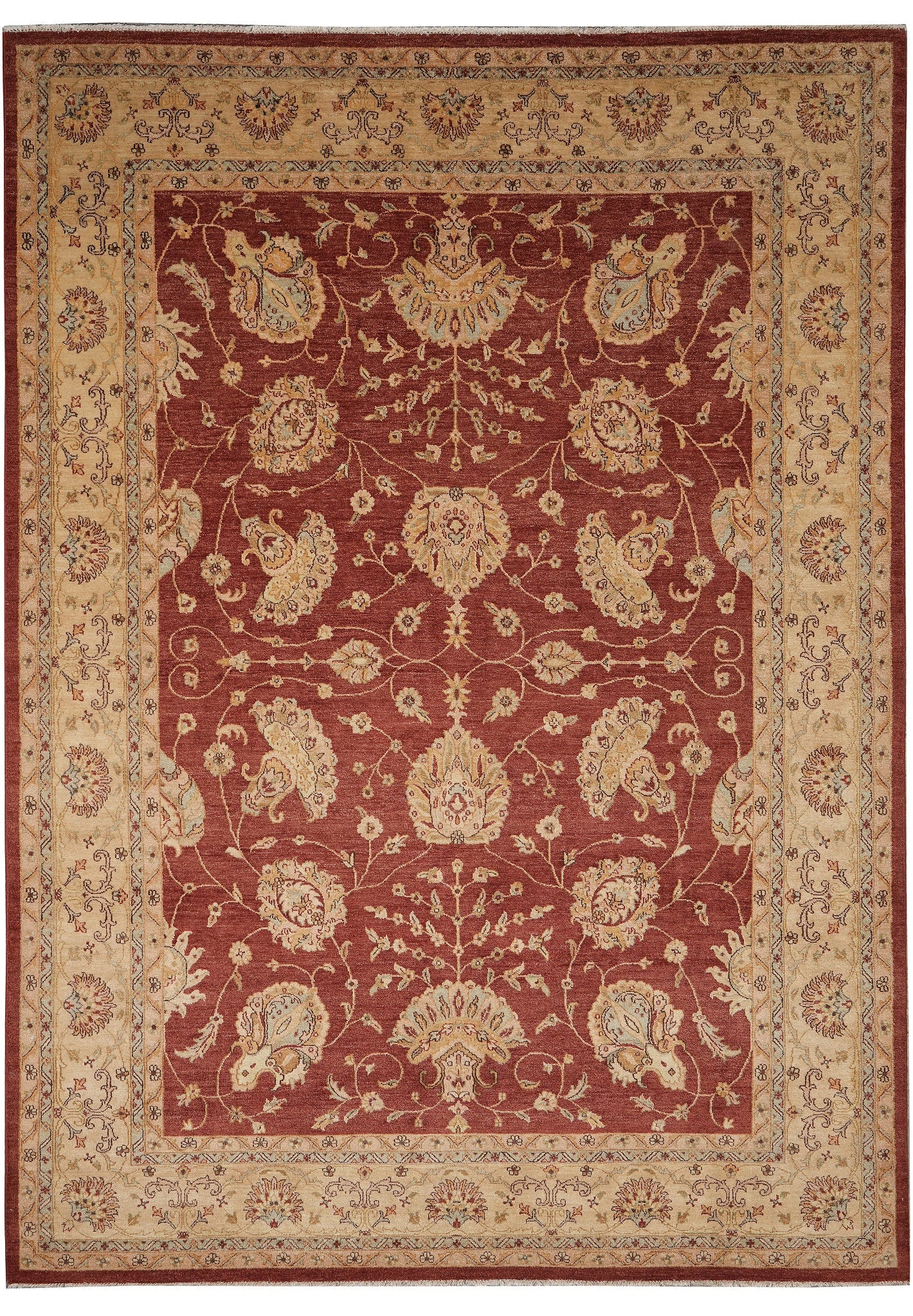 9 x 12 Handmade Agra Rug Natural Wool Rust: 9 x 12 Handmade Agra Rug Natural Wool Rust Free continental US Shipping This 9 x 12 handmade Agra rug is hand-knotted from 100% natural wool and presented in rich rust tones. It features classic Agra 