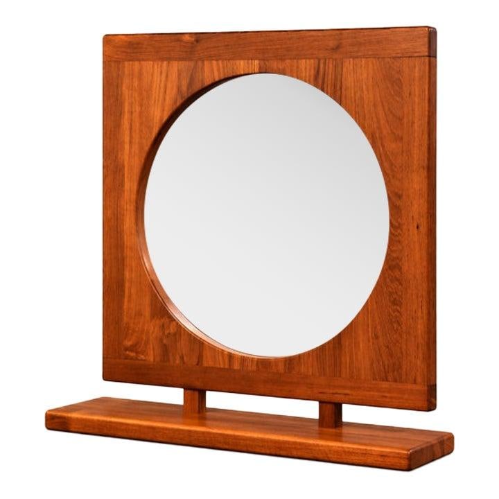 Pedersen Hansen teak hanging mirror with shelf (1 of 5)