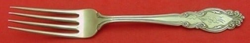Dominick & Haff Gothic Sterling Silver Dinner Fork Monogrammed 7 5/8": Dominick & Haff Gothic Sterling Silver Dinner Fork Monogrammed 7 5/8" This exquisite dinner fork from the Gothic pattern by Dominick & Haff is crafted from high-quality sterling silver. Measuring 7 5/