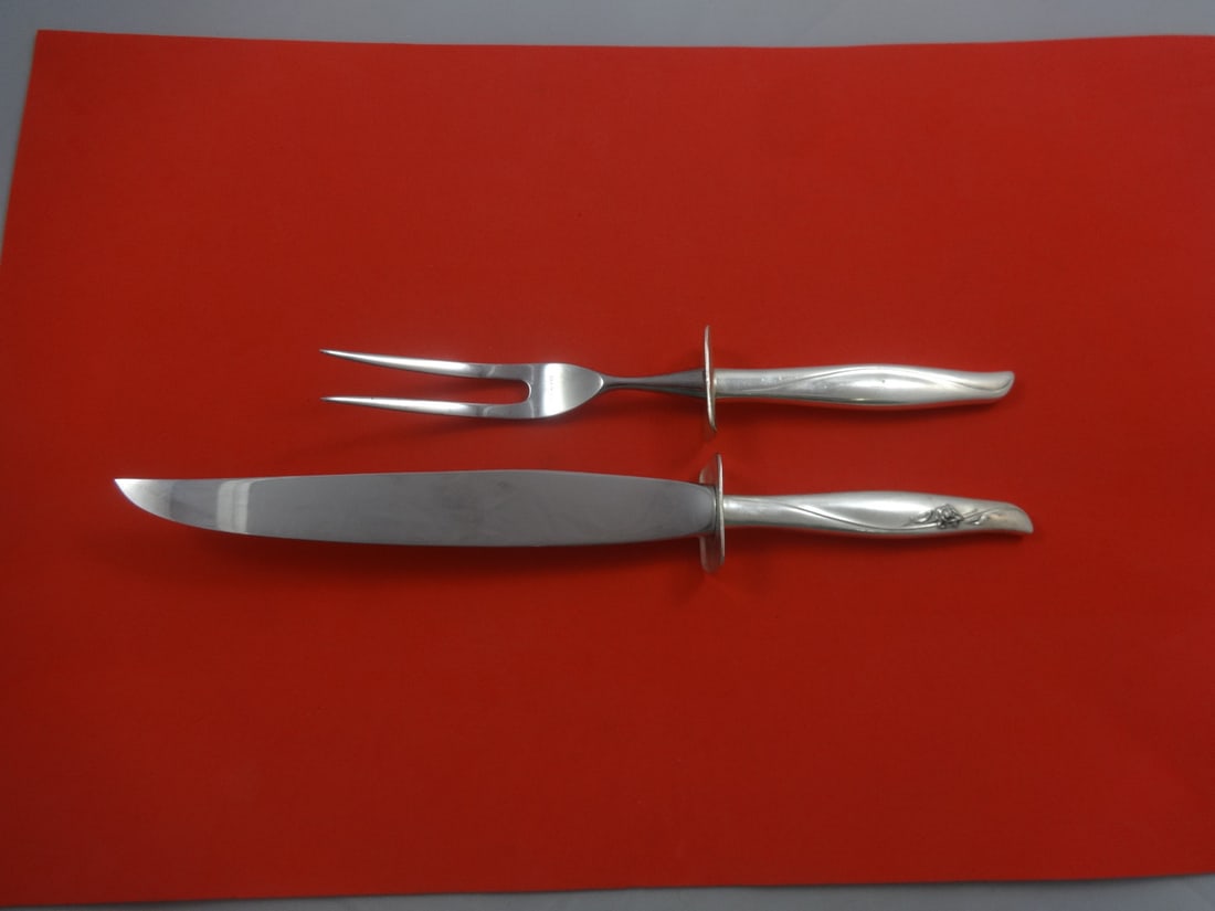 Gorham Sea Rose Sterling Silver 2-Piece Steak Carving Set (1 of 1)