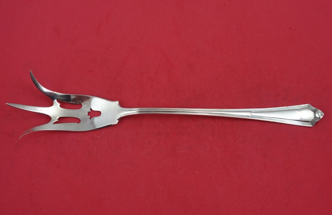 Gorham Plymouth Sterling Silver Lettuce Fork 8.5 Inch Serving Piece: Gorham Plymouth Sterling Silver Lettuce Fork 8.5 Inch Serving Piece This Plymouth pattern lettuce fork by Gorham is a beautifully crafted serving piece made from high-quality sterling silver, with a c
