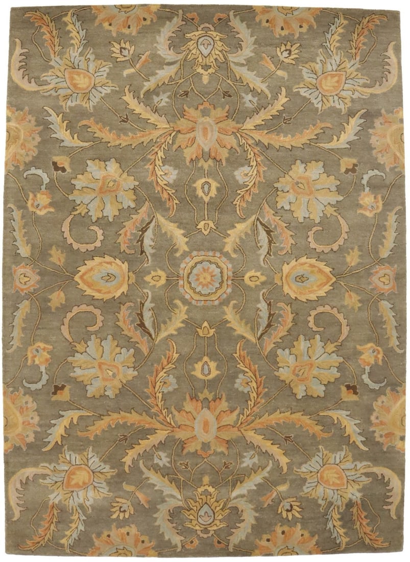Hand-Tufted Wool Oriental Rug Modern Floral Design 7'11 x 10'11: Hand-Tufted Wool Oriental Rug Modern Floral Design 7'11 x 10'11 Elevate your living space with this stunning hand-tufted Oriental rug featuring a modern floral design. Crafted in India, this vintage-s