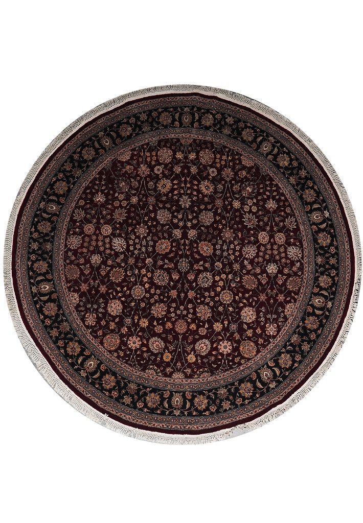 7 x 7 Round Handmade Wool and Silk Tabriz Area Rug 84 x 84 in China: 7 x 7 Round Handmade Wool and Silk Tabriz Area Rug 84 x 84 in China Free continental US Shipping This 7 x 7 round area rug is finely handmade in China using a blend of wool and silk. The hand-knotted 