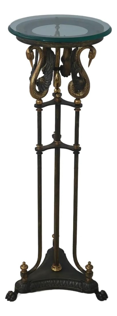 Glass Top Swan Pedestal by Maitland Smith (1 of 10)