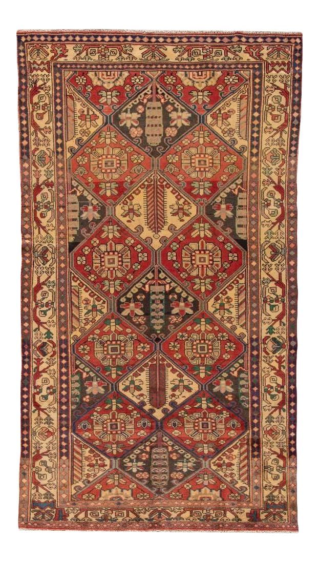Vintage Persian Bakhtiari Handmade Wool Rug 5'7 x 10'10 Geometric Design: Vintage Persian Bakhtiari Handmade Wool Rug 5'7 x 10'10 Geometric Design Discover the charm of this stunning vintage Persian Bakhtiari rug, meticulously hand-knotted from high-quality wool. Featuring 
