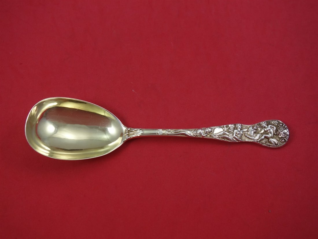 Bacchanalian English Sterling Silver Ovoid Gumbo Soup Spoon 7 1/4" (1 of 1)