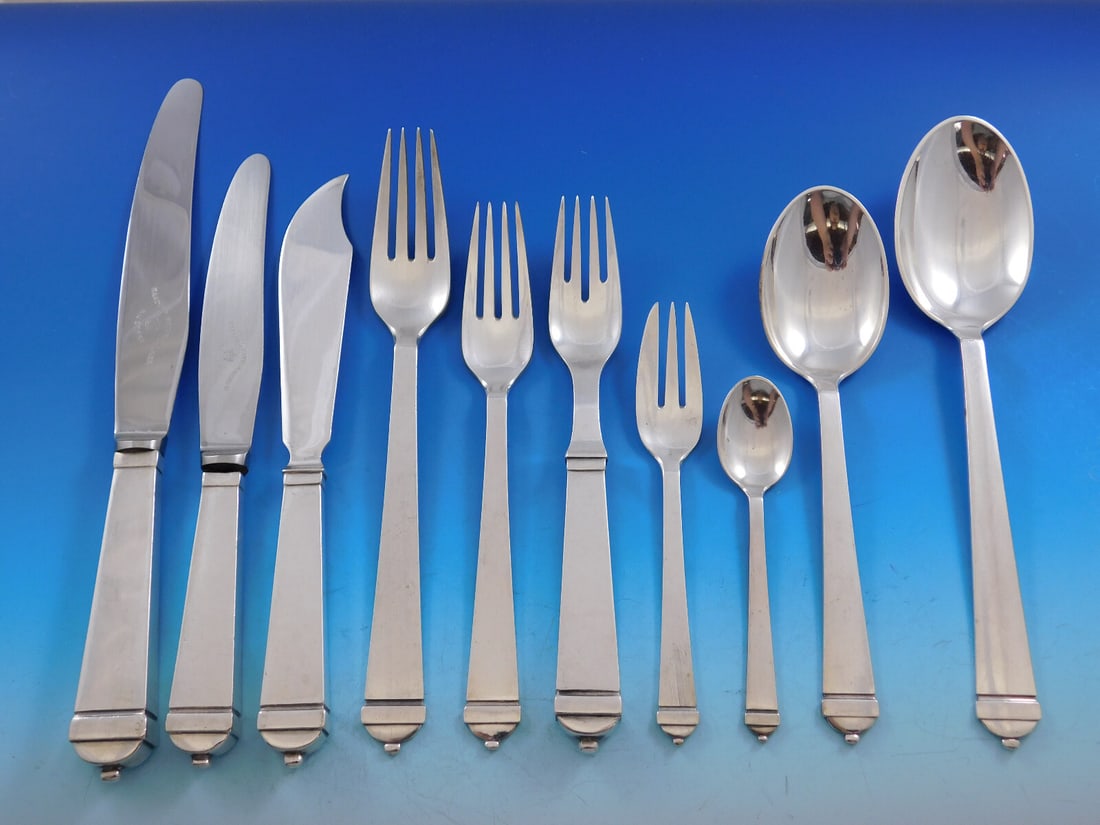 Renaissance Sterling Silver Flatware Set by Fogh of Denmark 60 pcs Art Deco (1 of 5)