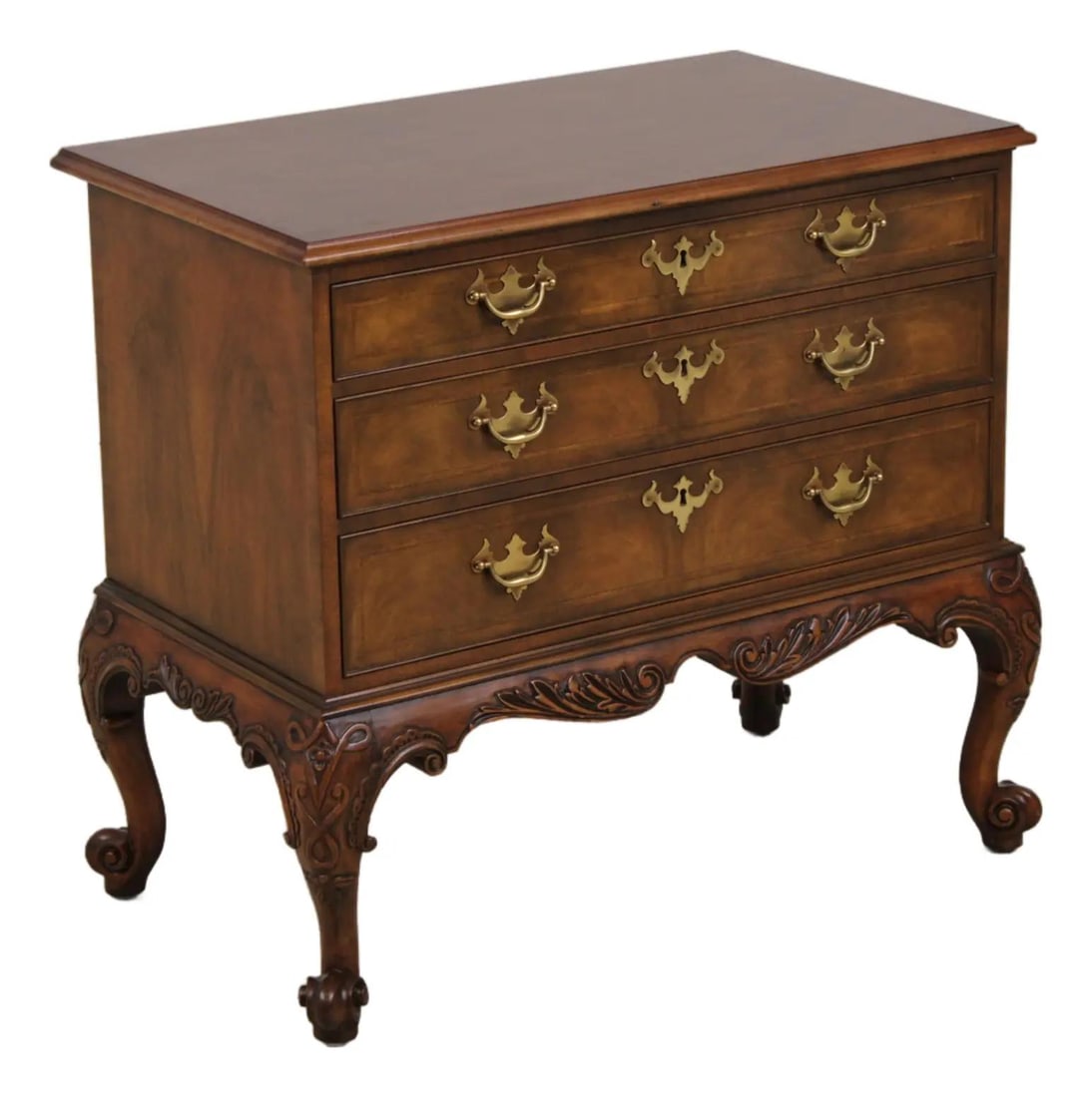 Walnut Chest From Stately Homes Collection With Herringbone Inlay (1 of 10)
