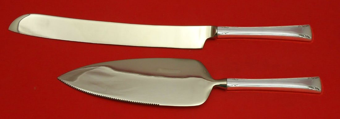 2 Piece Wedding Cake Knife and Server Set International Serenity Sterling (1 of 1)