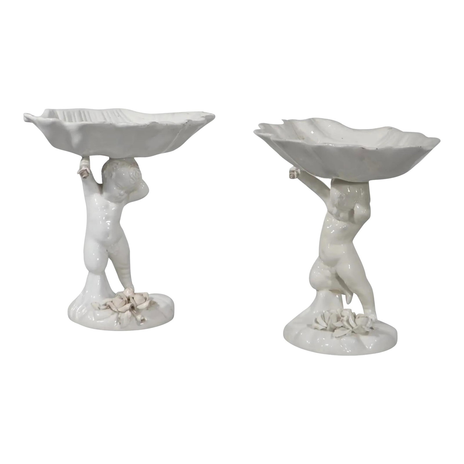 Chic Pair of Italian Ceramic Cupid Form Compotes (1 of 10)