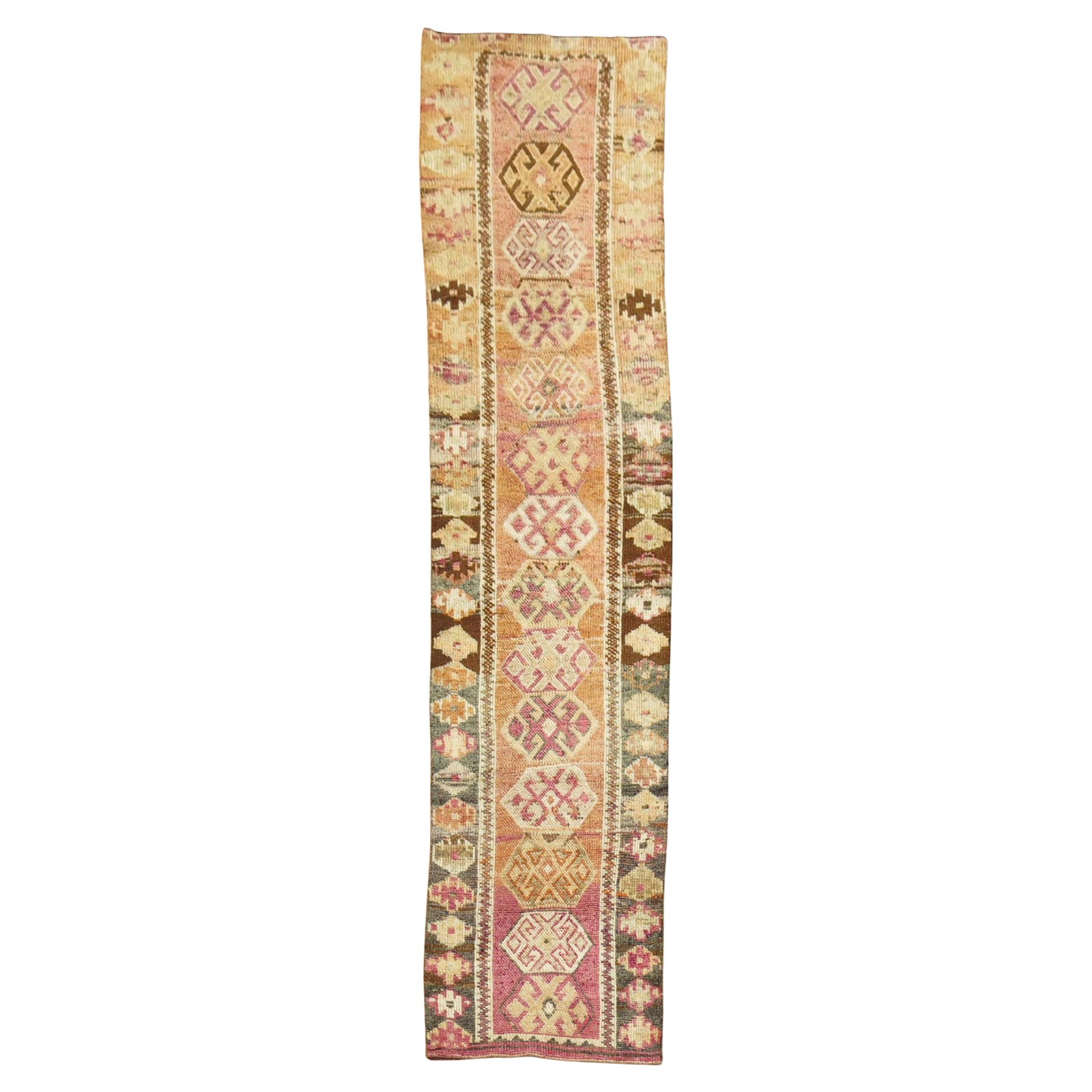Vintage Turkish Anatolian Runner 33 x 142 Hand-Woven Wool Rustic (1 of 9)