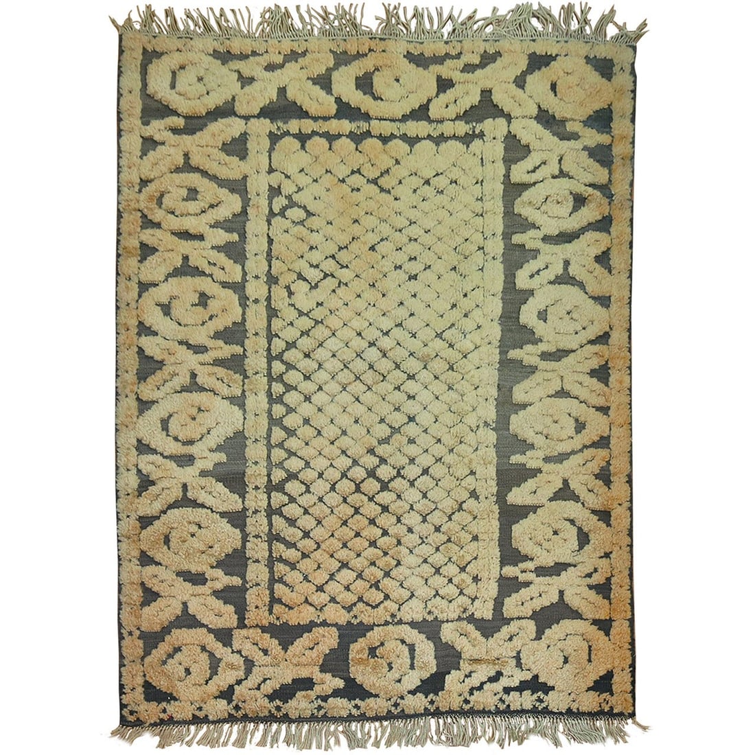 Mid Century North African Wool Hand Knotted High Low Rug (1 of 5)