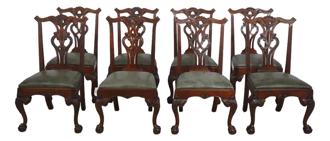 Henredon Mahogany Chippendale Dining Chairs Set of 8 (1 of 10)