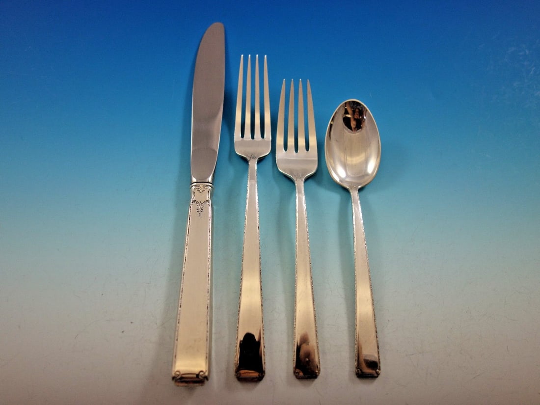 Towle Old Lace Sterling Silver Flatware Set 24 Pieces with Caddy (1 of 5)