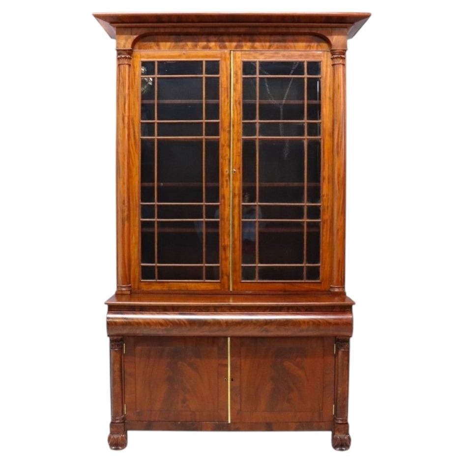 c1840 Mahogany American Empire Step Back Cupboard (1 of 16)