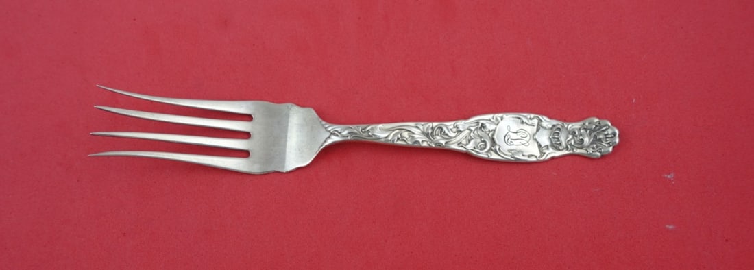 Whiting Heraldic Sterling Silver Beef Fork 6.75" Monogrammed (1 of 2)