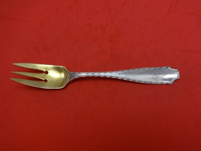 Tiffany & Co. Marquise Sterling Silver Salad Fork 3-Tine Gold Wash: Tiffany & Co. Marquise Sterling Silver Salad Fork 3-Tine Gold Wash This exquisite Marquise salad fork by Tiffany & Co. features a classic 3-tine design and is crafted from high-quality sterling silver