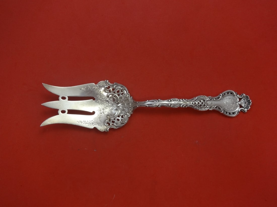 Durgin Regent Sterling Silver Pierced Salad Serving Fork 9.5" (1 of 1)