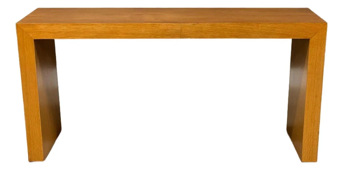 1970s Mid Century Modern Oak Entryway Sofa Table USA (1 of 7)