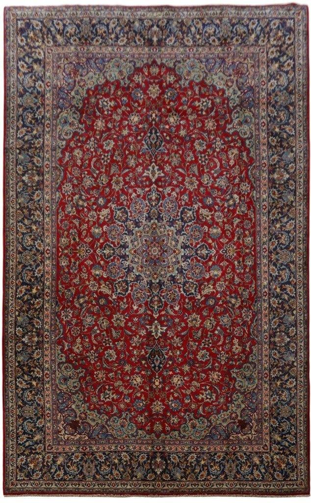Handcrafted 10'4 x 16'5 Signed Isfahan Persian Rug: Handcrafted 10'4 x 16'5 Signed Isfahan Persian Rug Free continental US Shipping Discover the elegance of this handcrafted 10.4 x 16.5 Red Persian Isfahan Rug, signed by talented Persian artisans. This