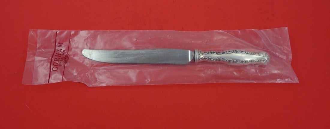 Whiting-Gorham Louis XV Sterling Silver Knife 8 1/2" Factory Sealed: Whiting-Gorham Louis XV Sterling Silver Knife 8 1/2" Factory Sealed Presenting an exquisite Louis XV regular knife by Whiting-Gorham, crafted from high-quality sterling silver. This elegant piece meas
