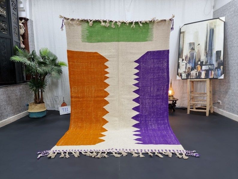 Authentic Moroccan Berber Handwoven Wool Rug 9.84 x 6.56 Feet: Authentic Moroccan Berber Handwoven Wool Rug 9.84 x 6.56 Feet Discover the elegance of this authentic handwoven Moroccan Berber wool rug, crafted with care by local Berber women weavers in the scenic 