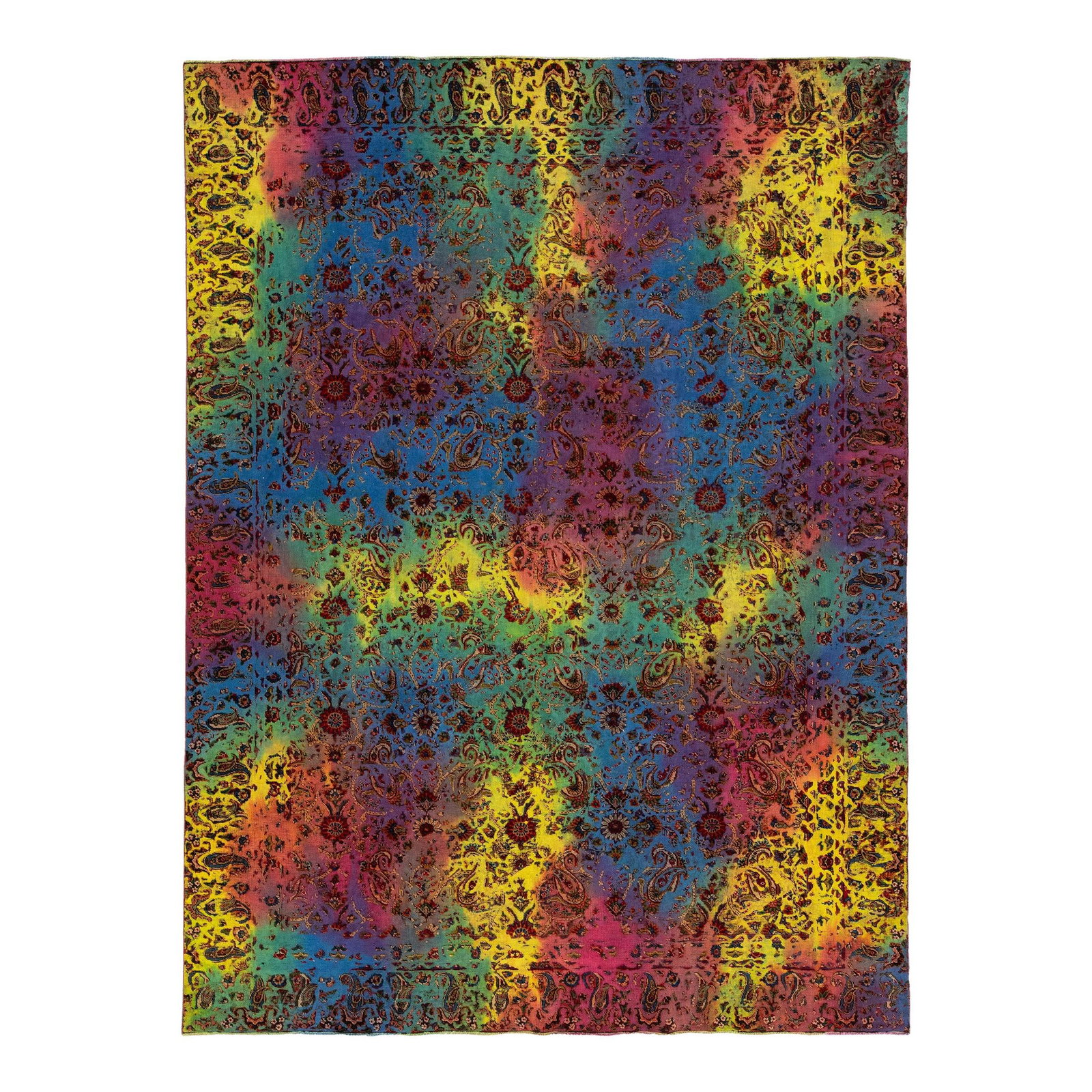 Antique Hand-Knotted Persian Wool Rug Multicolor Floral Design 7'3 x 9'10: Antique Hand-Knotted Persian Wool Rug Multicolor Floral Design 7'3 x 9'10 Enhance your space with this stunning multicolor antique hand-knotted Persian wool rug, featuring an intricate all-over floral