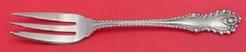 Dominick and Haff Mazarin Sterling Silver 7 Inch 3 Tine Fish Fork: Dominick and Haff Mazarin Sterling Silver 7 Inch 3 Tine Fish Fork Sterling silver fish fork in the Mazarin pattern by Dominick & Haff. This 3-tine fork measures 7 inches and is made in the United Stat