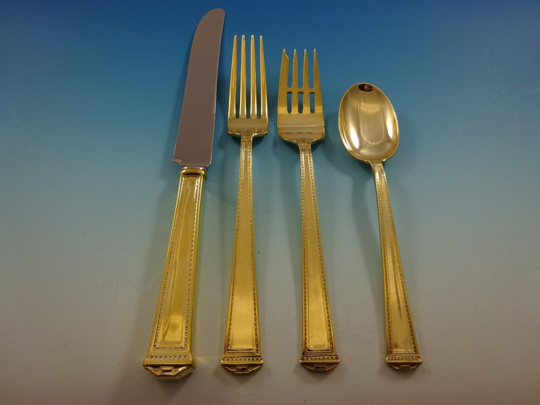 Pantheon Gold Vermeil Flatware Set by International Silver 24 Pieces (1 of 4)