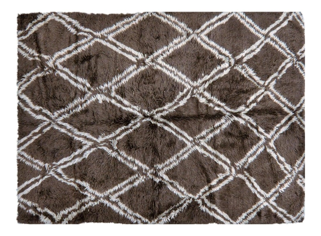 6'2" x 9' Moroccan Wool Rug in Brown Beni Ouarain Style (1 of 3)