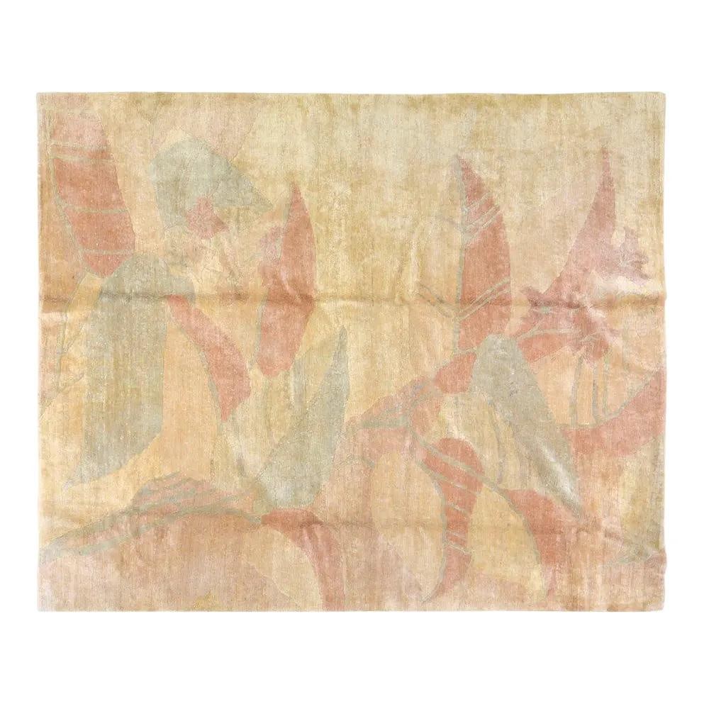 Hand-Knotted Wool Chinese Art Deco Area Rug 7'9 x 9'1 Vintage: Hand-Knotted Wool Chinese Art Deco Area Rug 7'9 x 9'1 Vintage This vintage Chinese Art Deco rug is hand-knotted from wool, showcasing expert traditional craftsmanship combined with a modern design sen