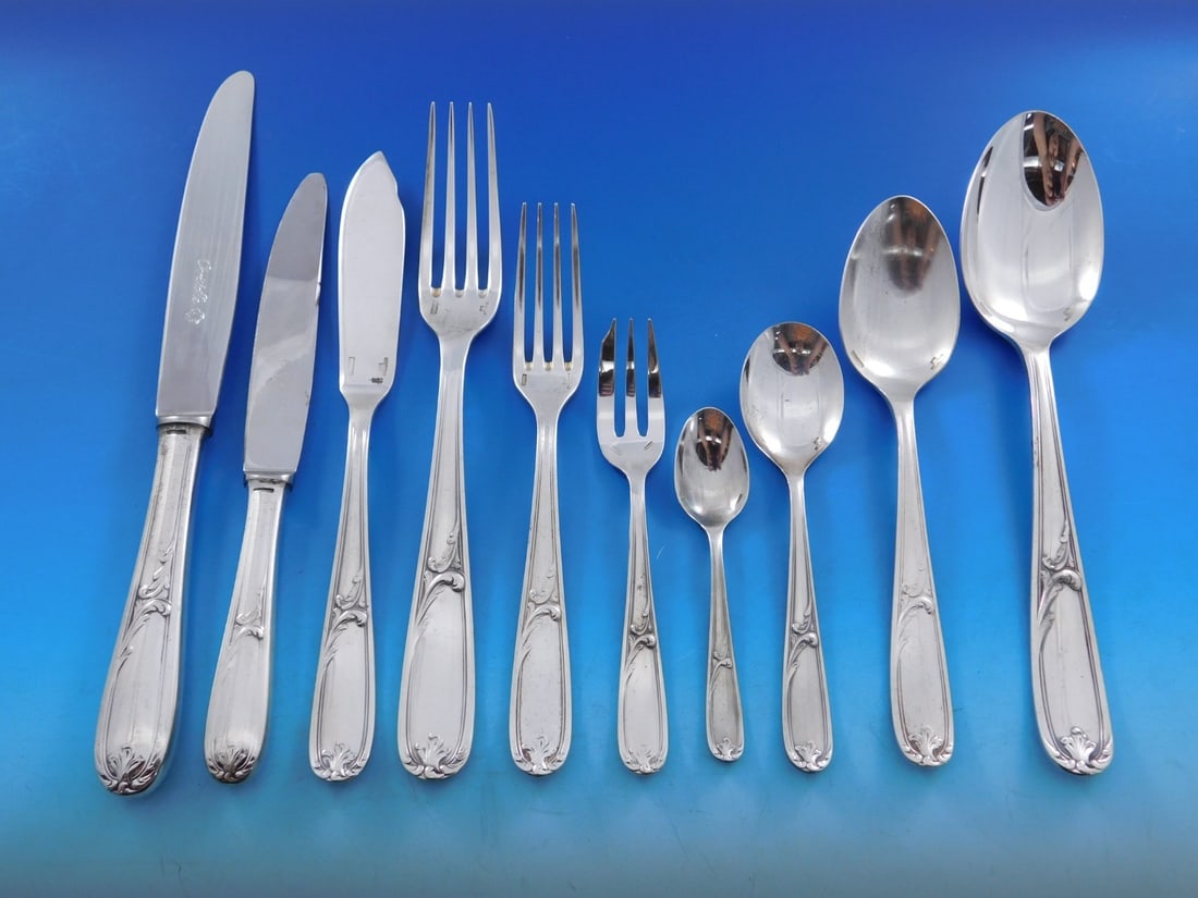 Christofle Grandbourg 129 Piece Silverplate Flatware Service for 12 (1 of 11)